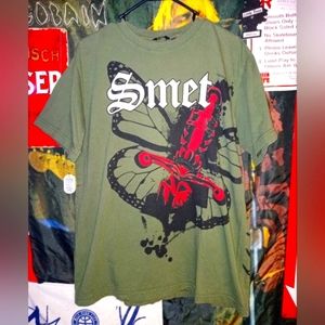 Smet Men’s Olive Green Born On The Street Butterfly Tee.